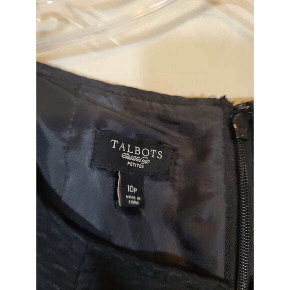 Talbots Women's Textured Sheath A Line Mini Dress Silk Blend Black Size 10 P - Picture 4 of 7